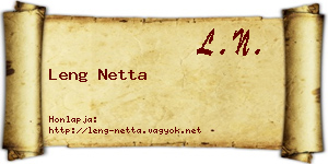 Leng Netta névjegykártya